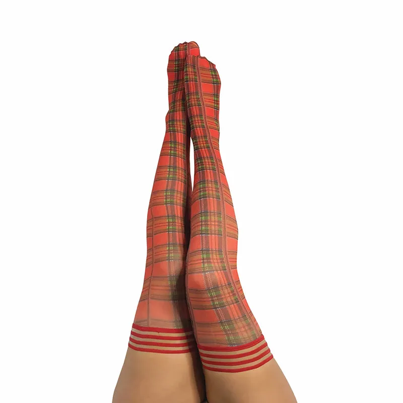 Kixies Grace Plaid Thigh-High Red Size C