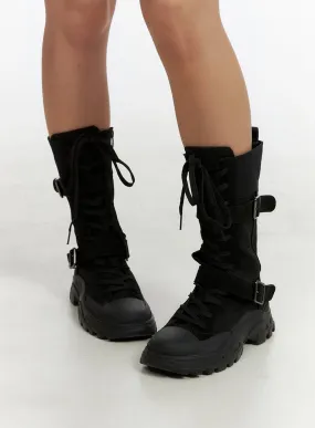 Lace-Up Chunky Boots OU404