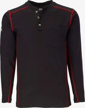 LAKELAND FR - High Performance FR Long Sleeve Henley, Black