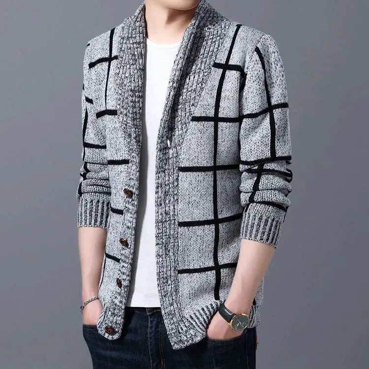 Lines Pattern Knitted Cardigan