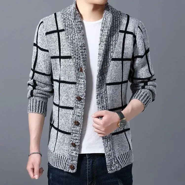 Lines Pattern Knitted Cardigan