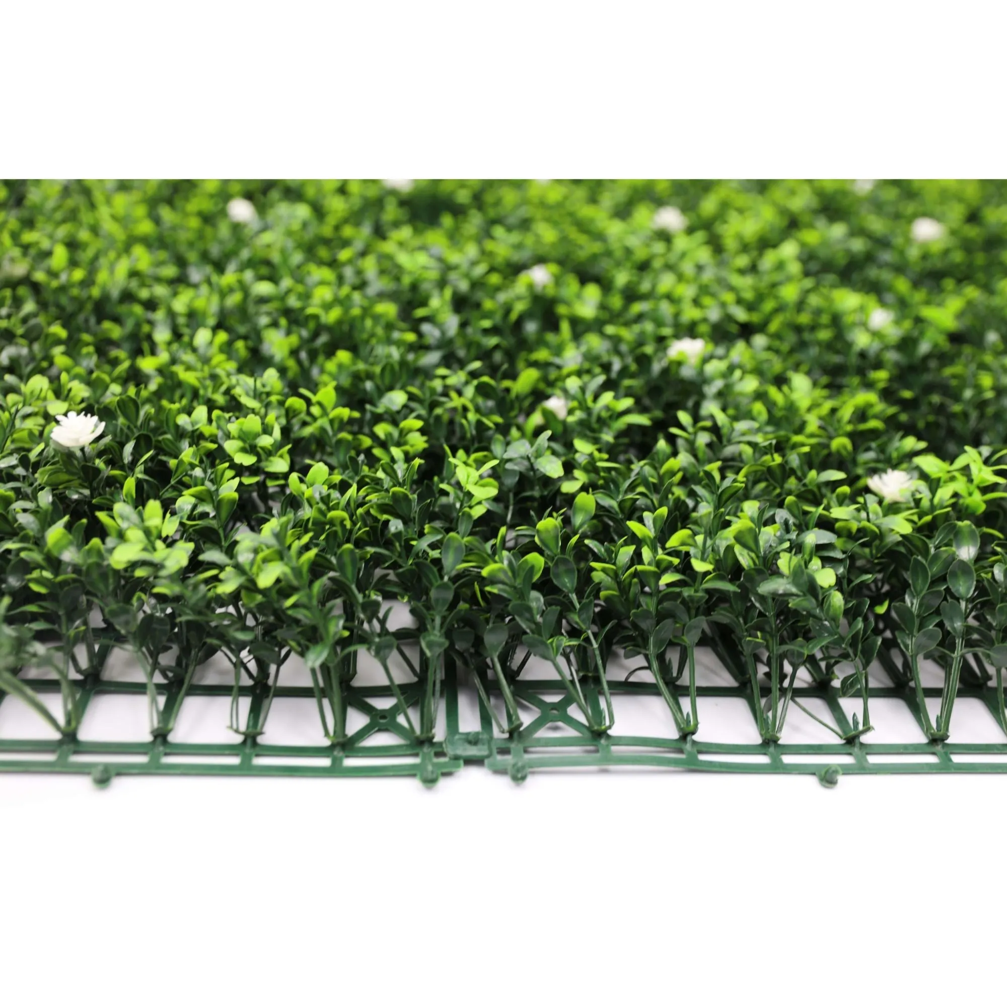 Luxury Flowering Artificial Buxus Hedge Panel UV Resistant 1m X 1m