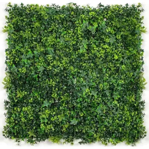 Luxury Mixed Ivy Artificial Hedge Fence Panels / Fake Vertical Garden 1m x 1m UV Resistant