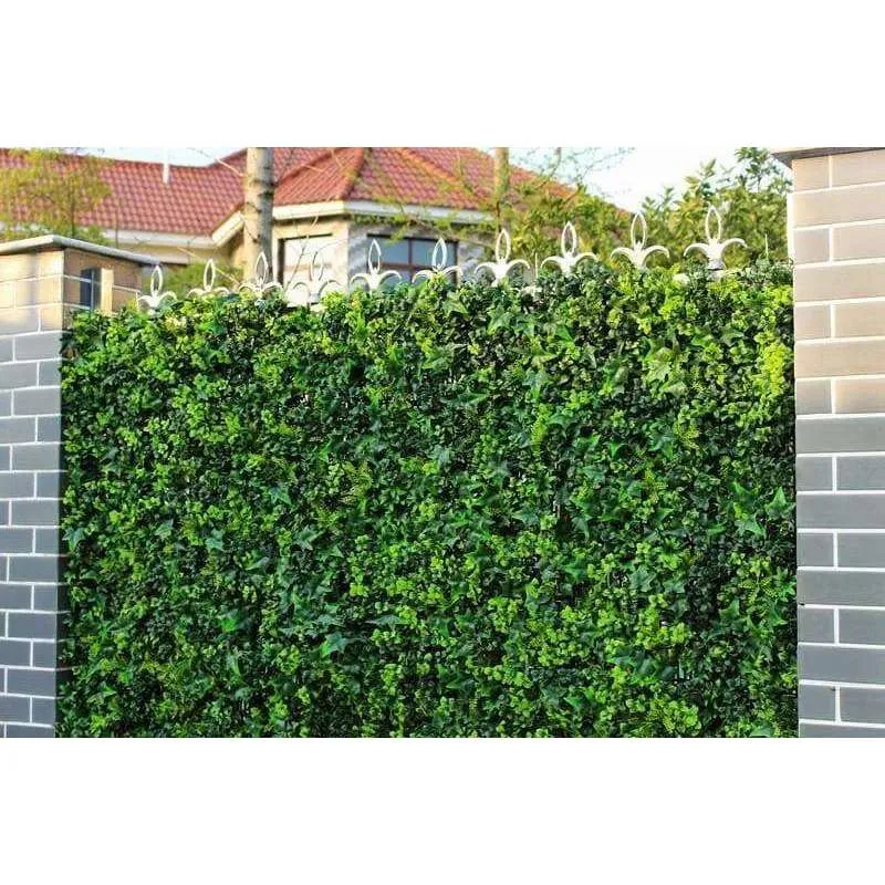 Luxury Mixed Ivy Artificial Hedge Fence Panels / Fake Vertical Garden 1m x 1m UV Resistant