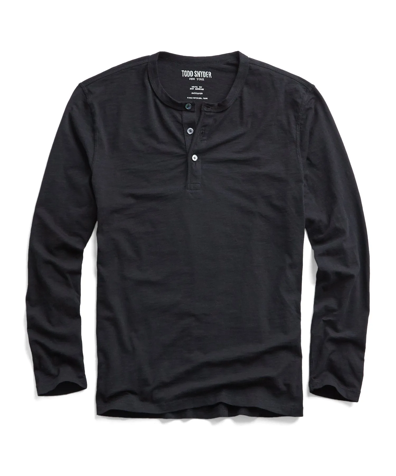 Made in L.A. Slub Jersey LS Henley in Black