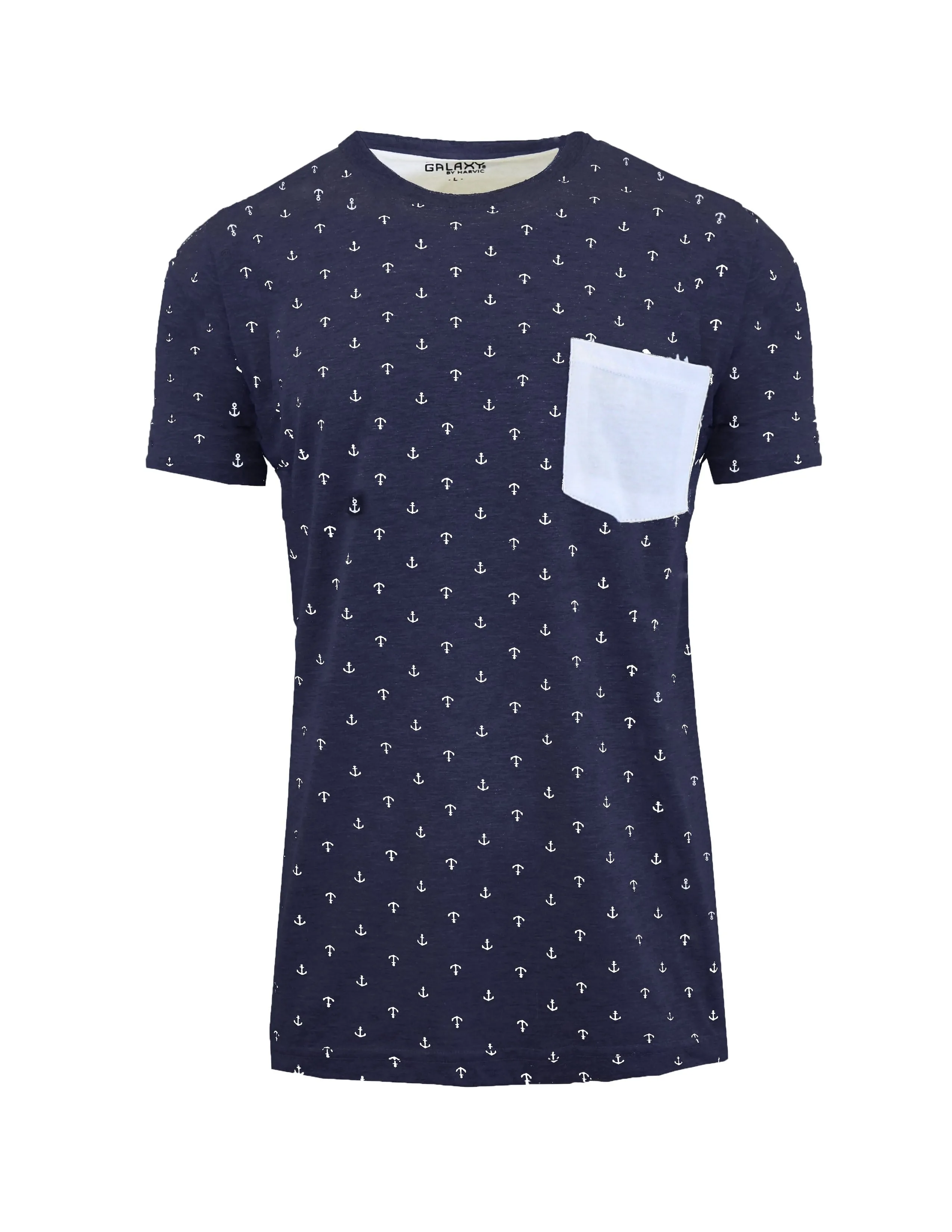 Men's Anchor Printed Tee with Chest Pocket