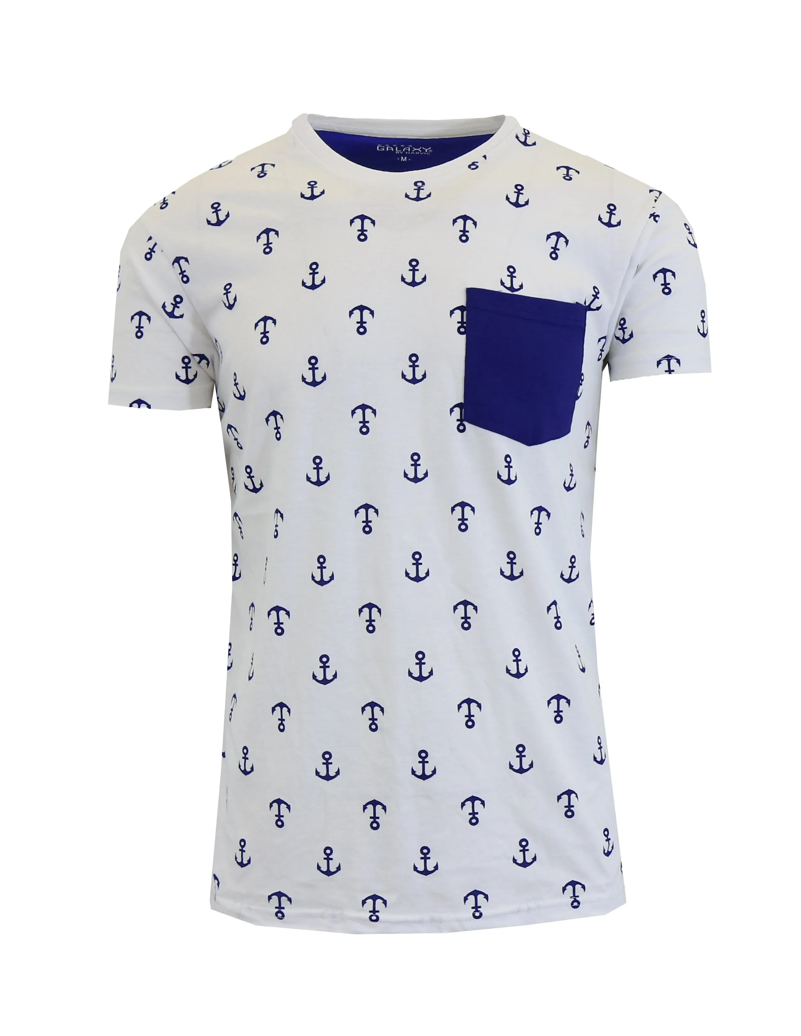 Men's Anchor Printed Tee with Chest Pocket