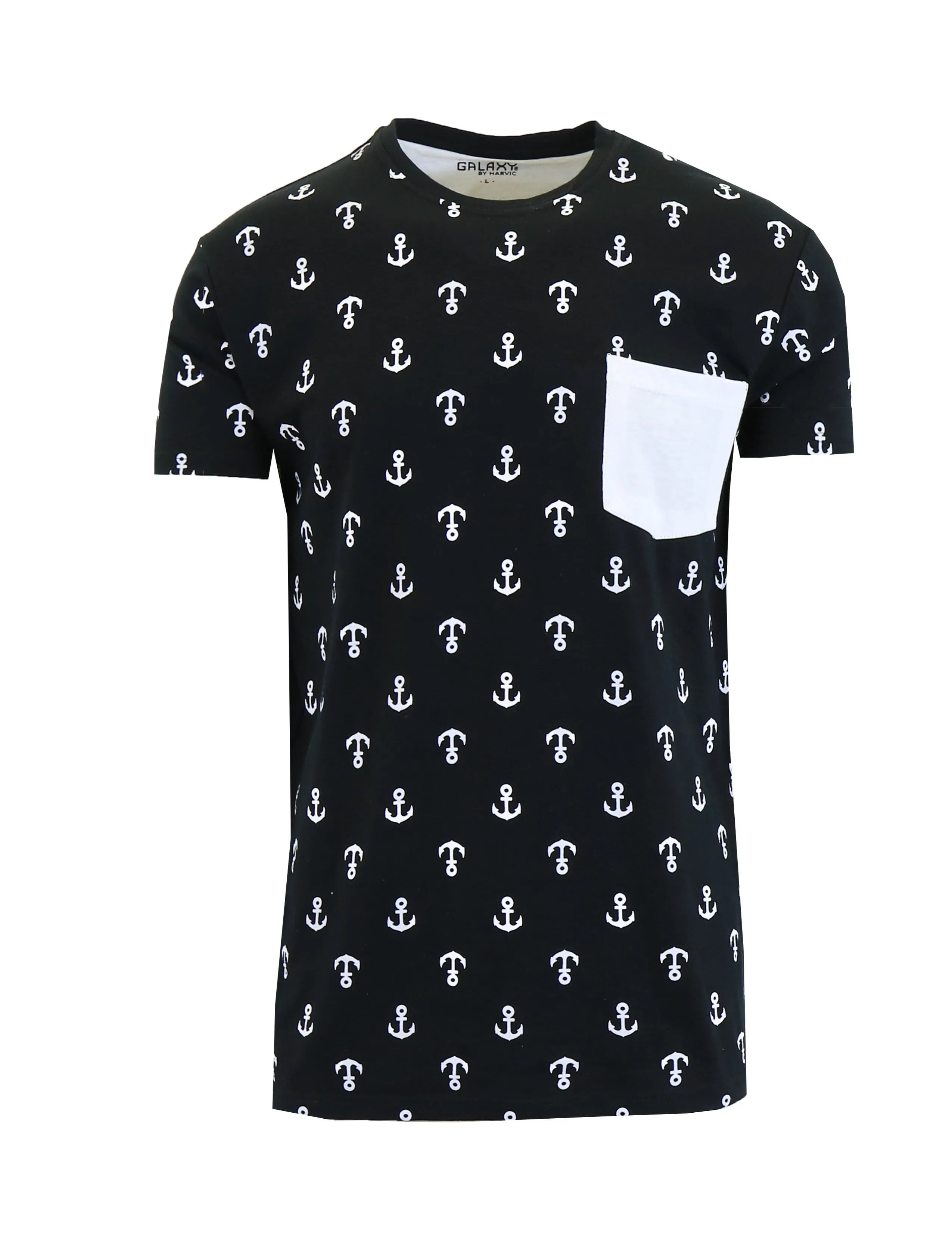 Men's Anchor Printed Tee with Chest Pocket