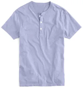 Men's Henley T-shirt - ORIENT BLUE HEATHER