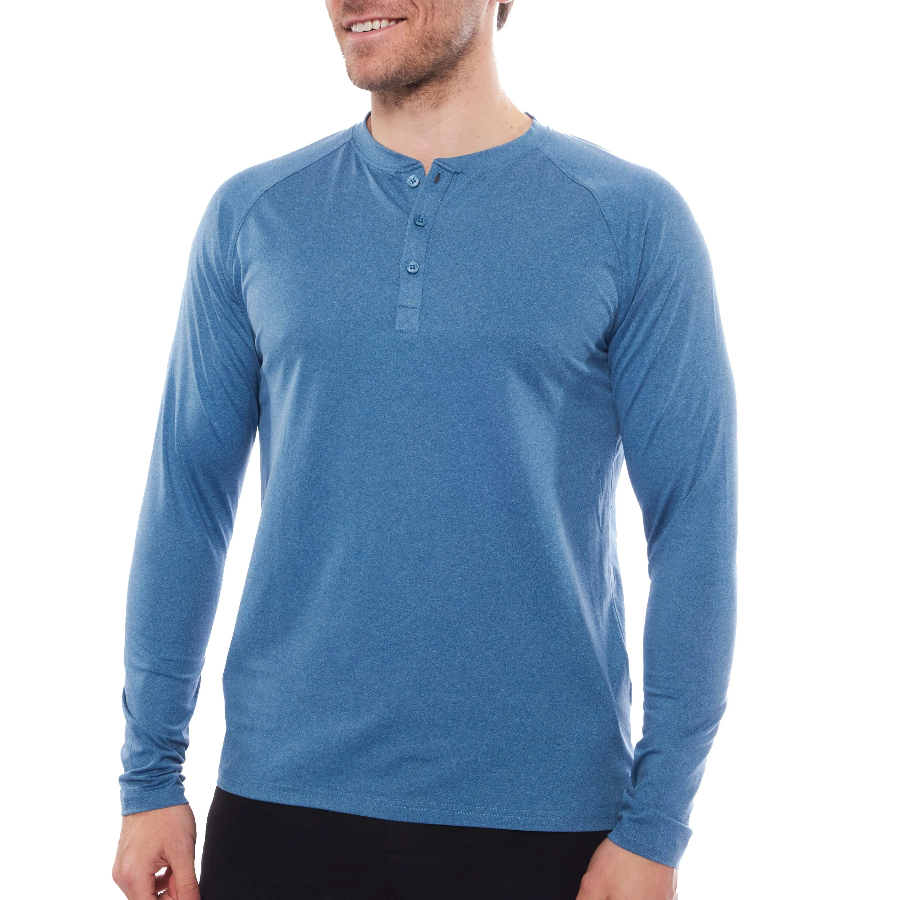 Men's Lounge Henley Long Sleeve Shirt - CLOSEOUT