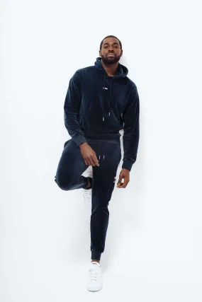 Men's Navy Velour Tracksuit Set