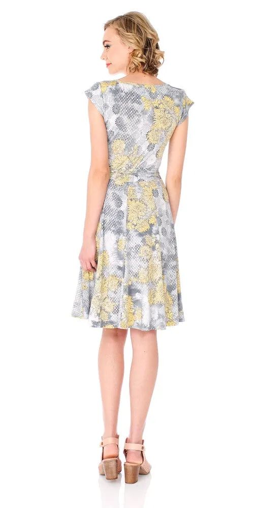 Mrs.Robinson Wrap Dress, sunlit floral