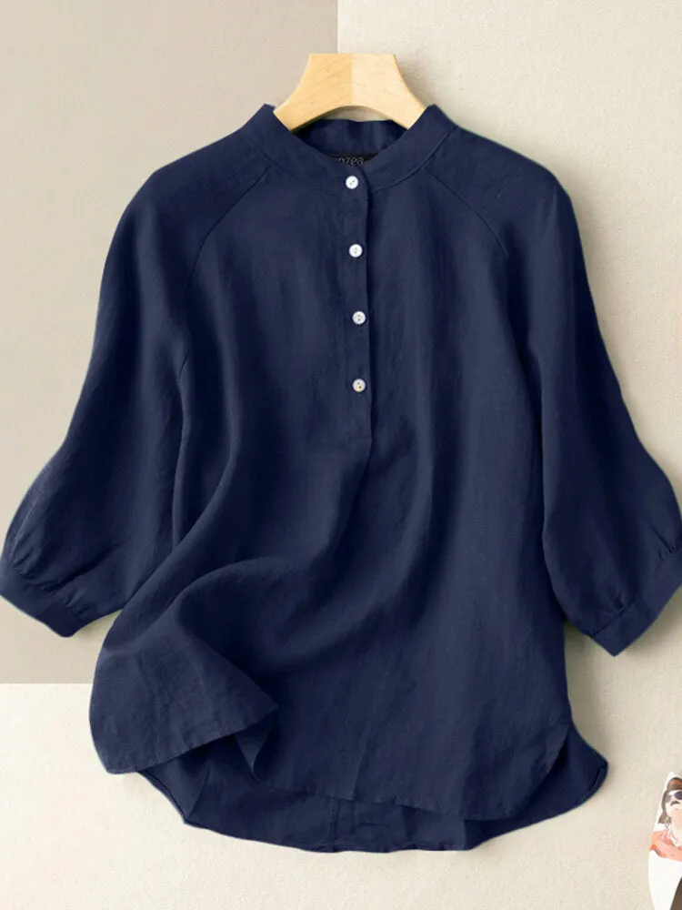 Navy blue long top-tunic for women