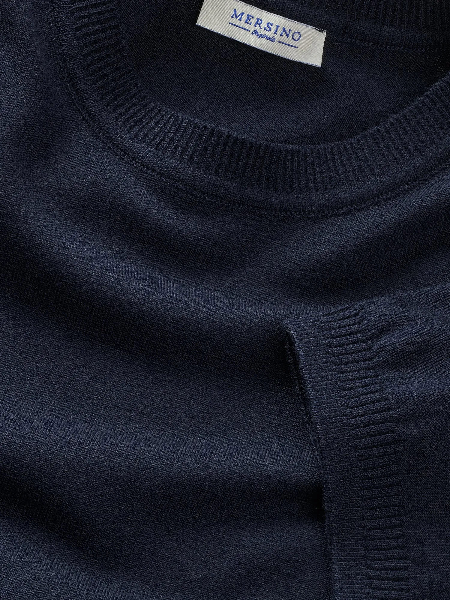 NAVY CASHMERE SILK T-SHIRT