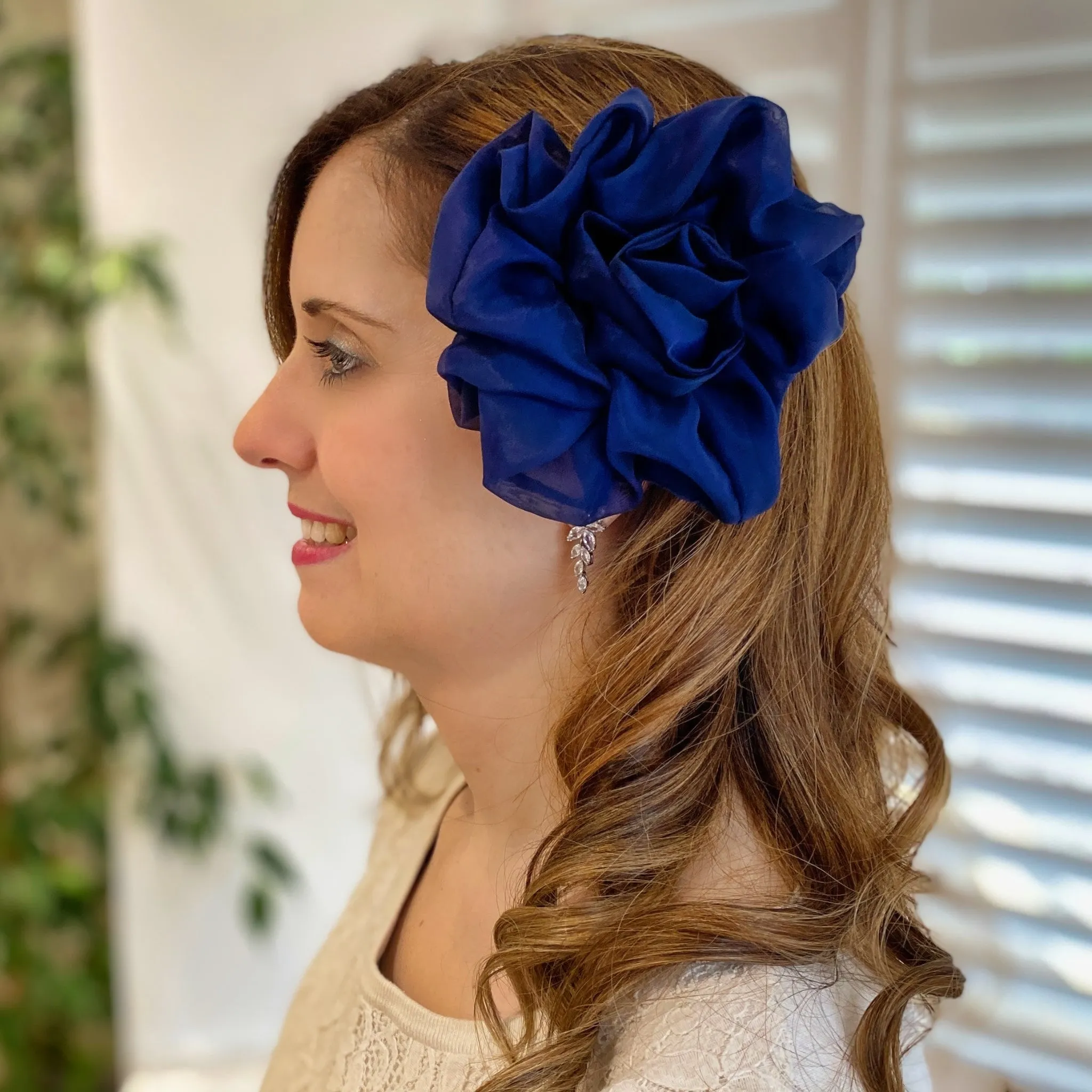 Navy Corsage Rose Hair Clip Flower Hair Clip Flower Pin