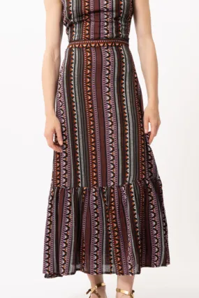 Noir Embroidery Woven Skirt in Mulitcolor