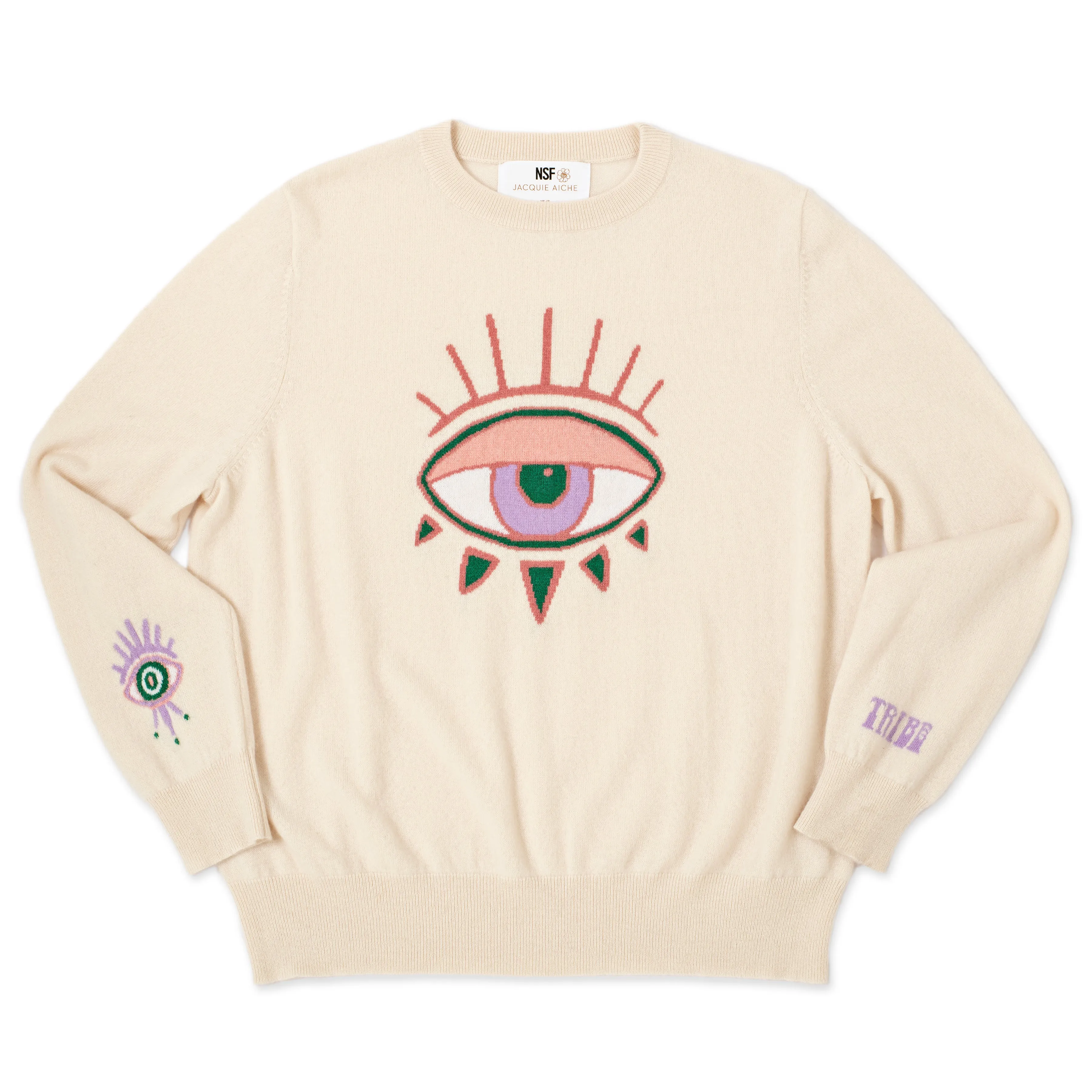 NSF x JA TRIBE EYE FEATHER CASHMERE SWEATER