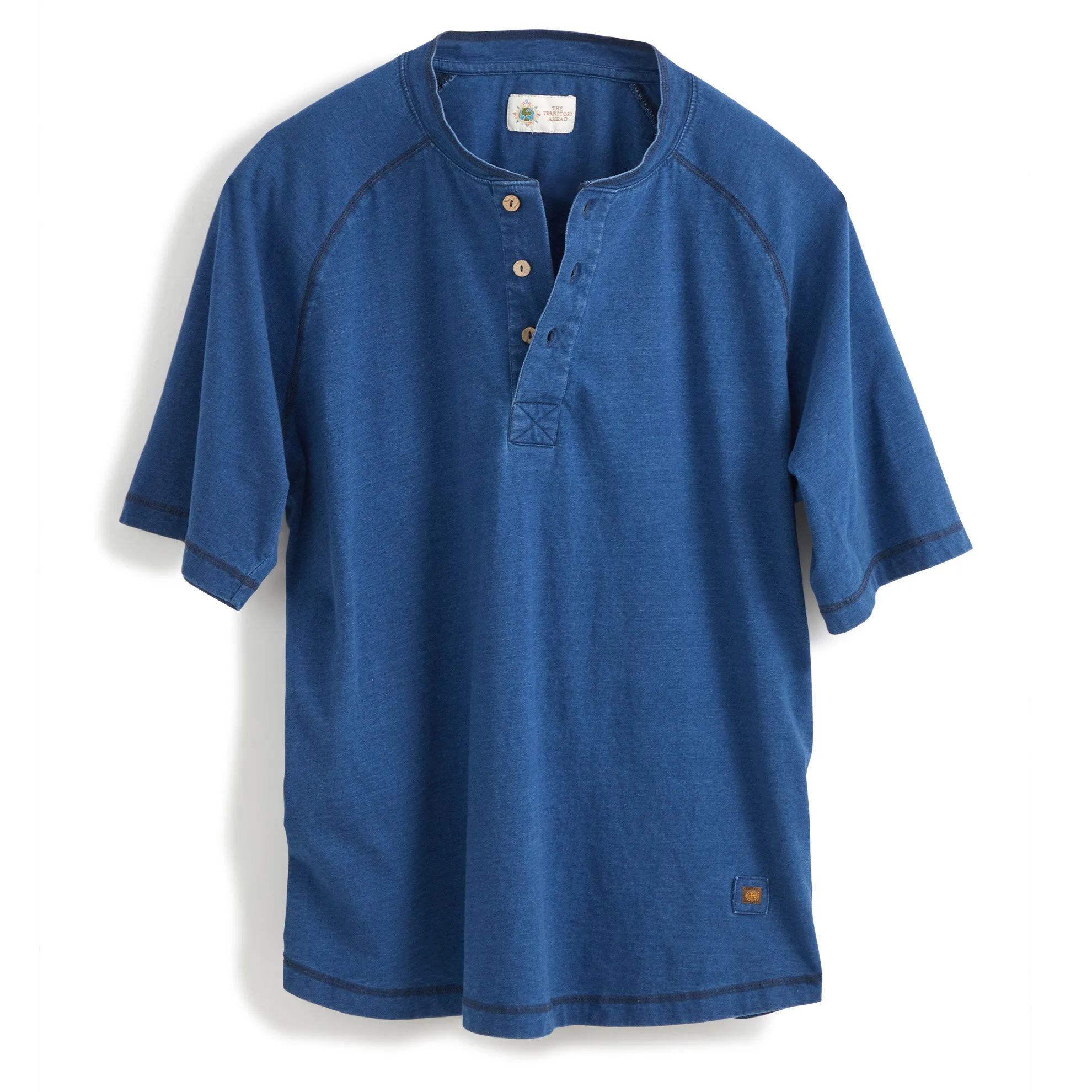 Oarsman Short-Sleeve Indigo Henley - Tall