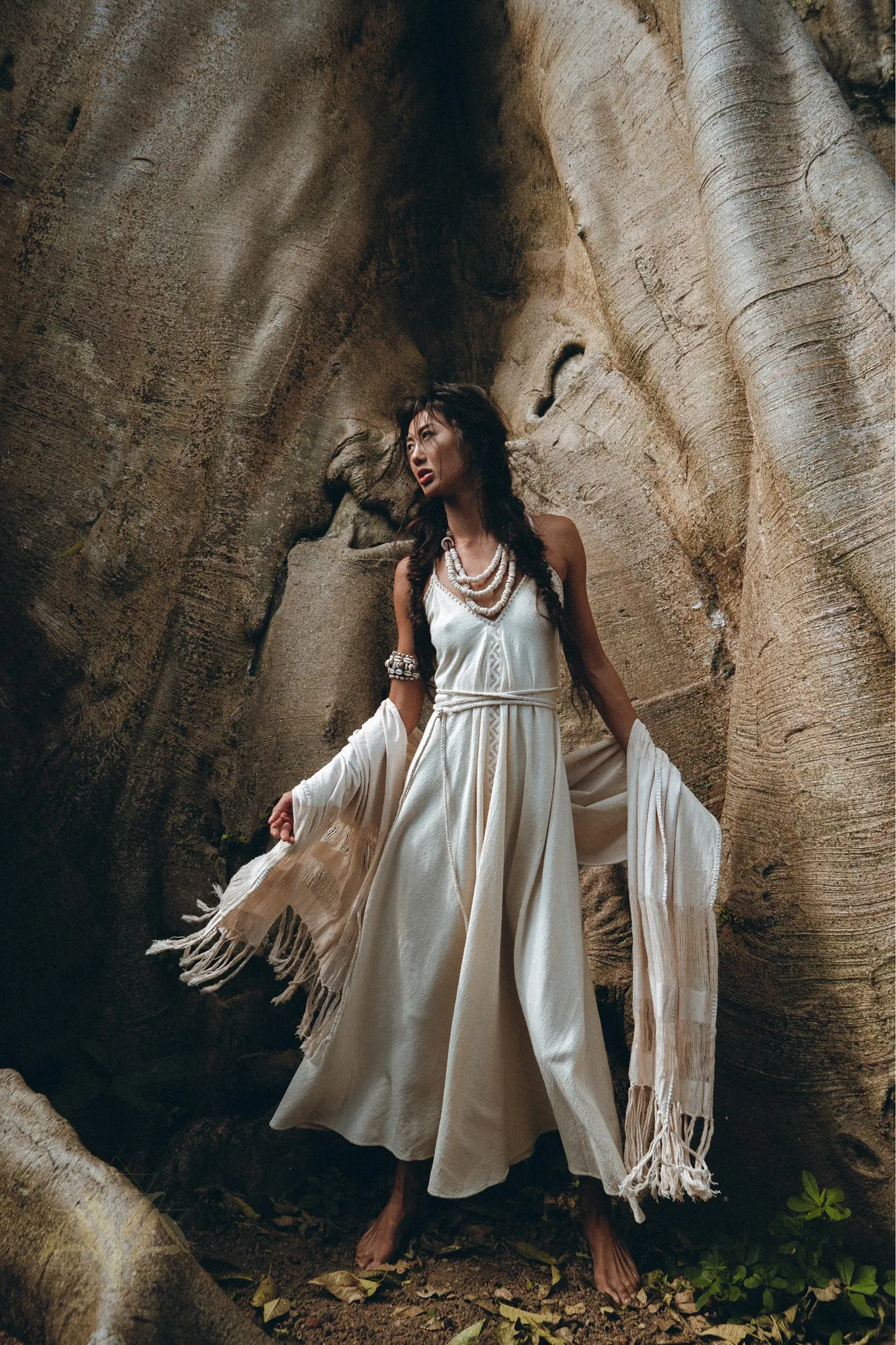 Off-White Boho Dress • Goddess Dress • Simple Wedding Dress