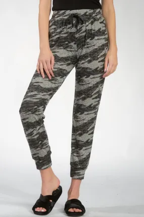 Olive Camouflage Animal Print Jogger Pants