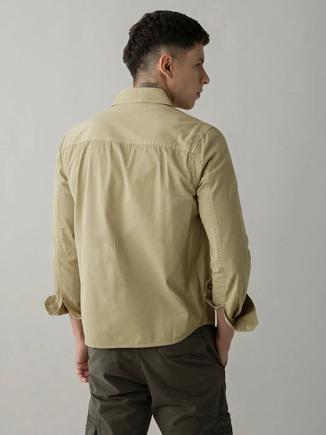 Olive Plain Shacket