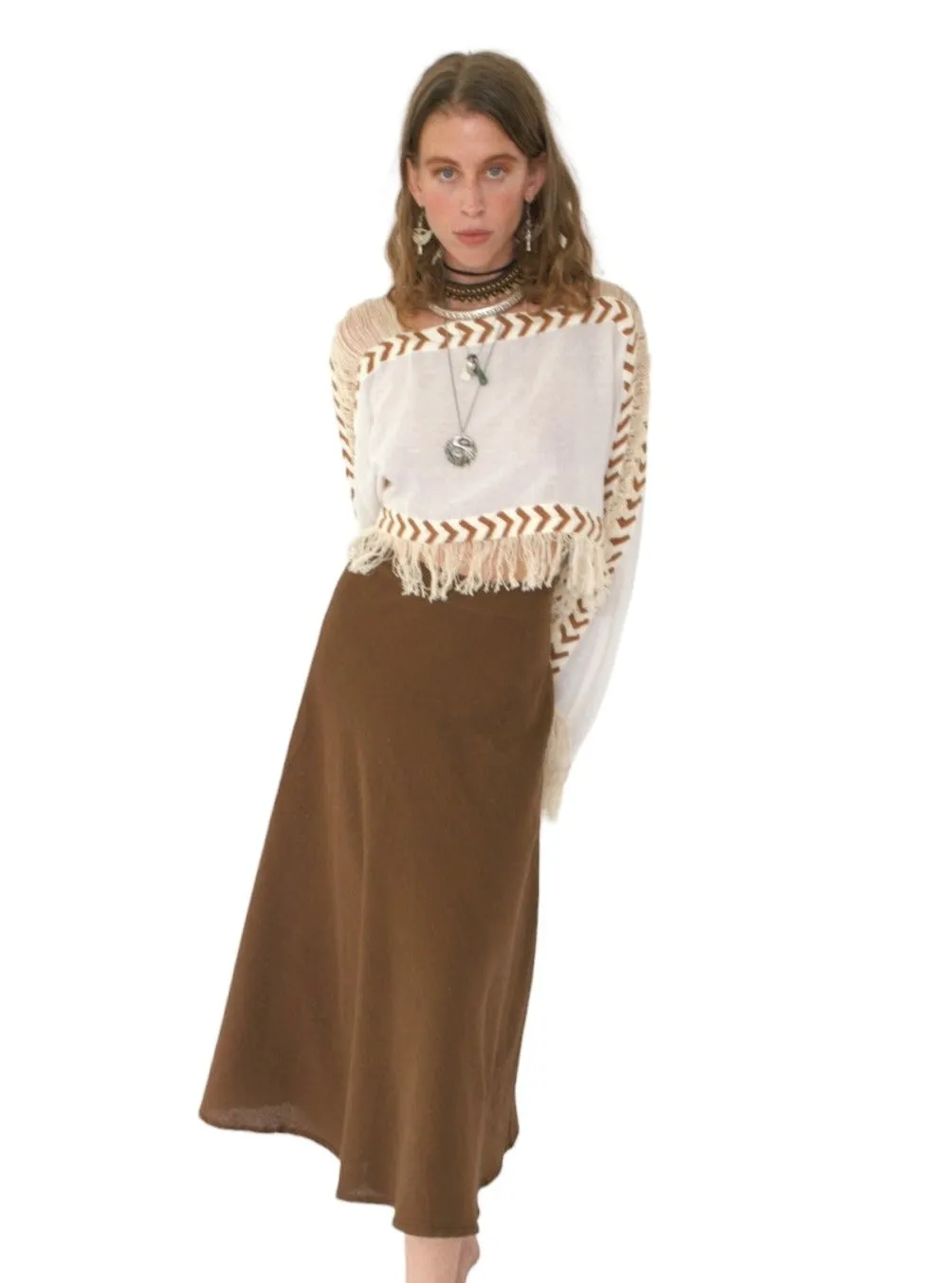 Organic Cotton Earth Brown Wrap Skirt