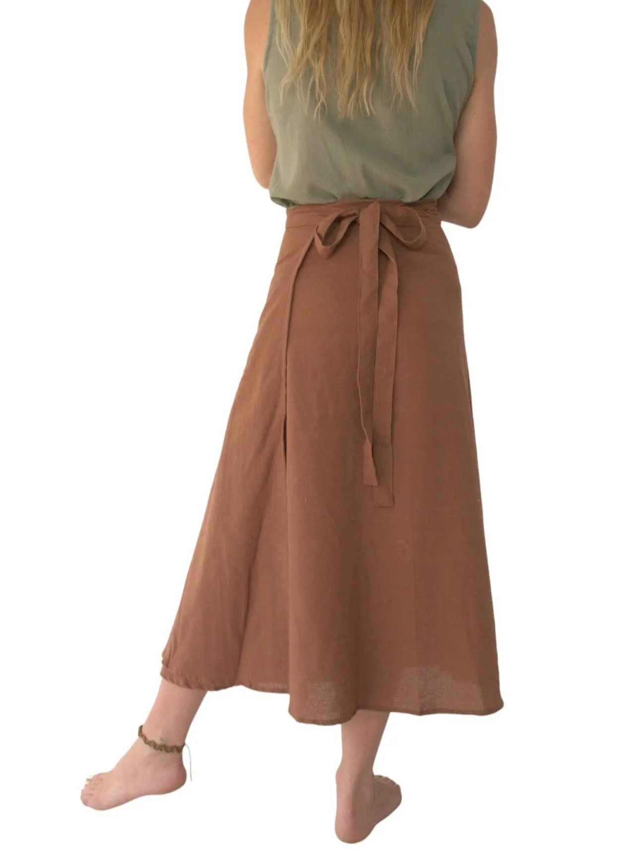 Organic Cotton Terracotta Wrap Skirt