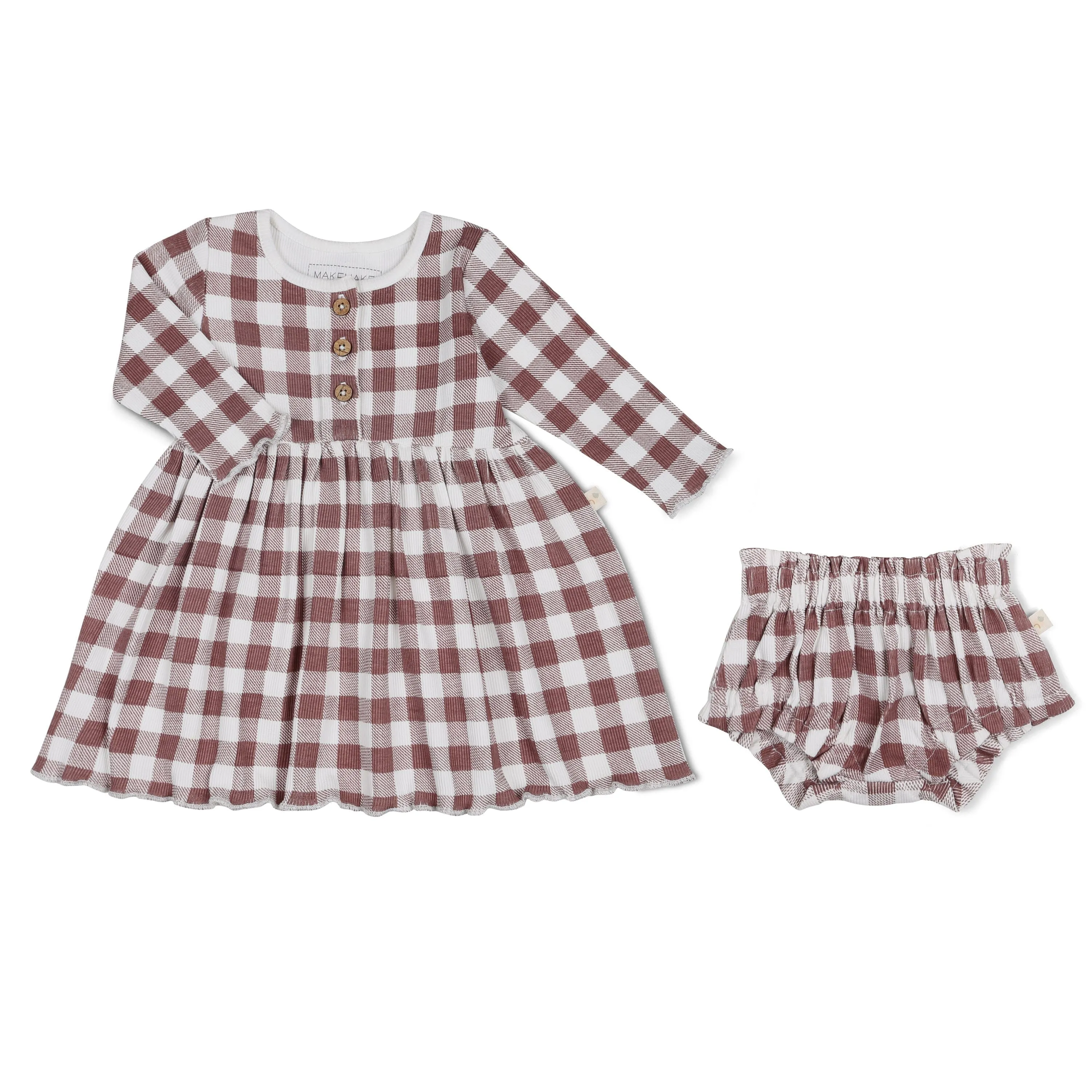 Organic Twirl Dress | Plum Gingham