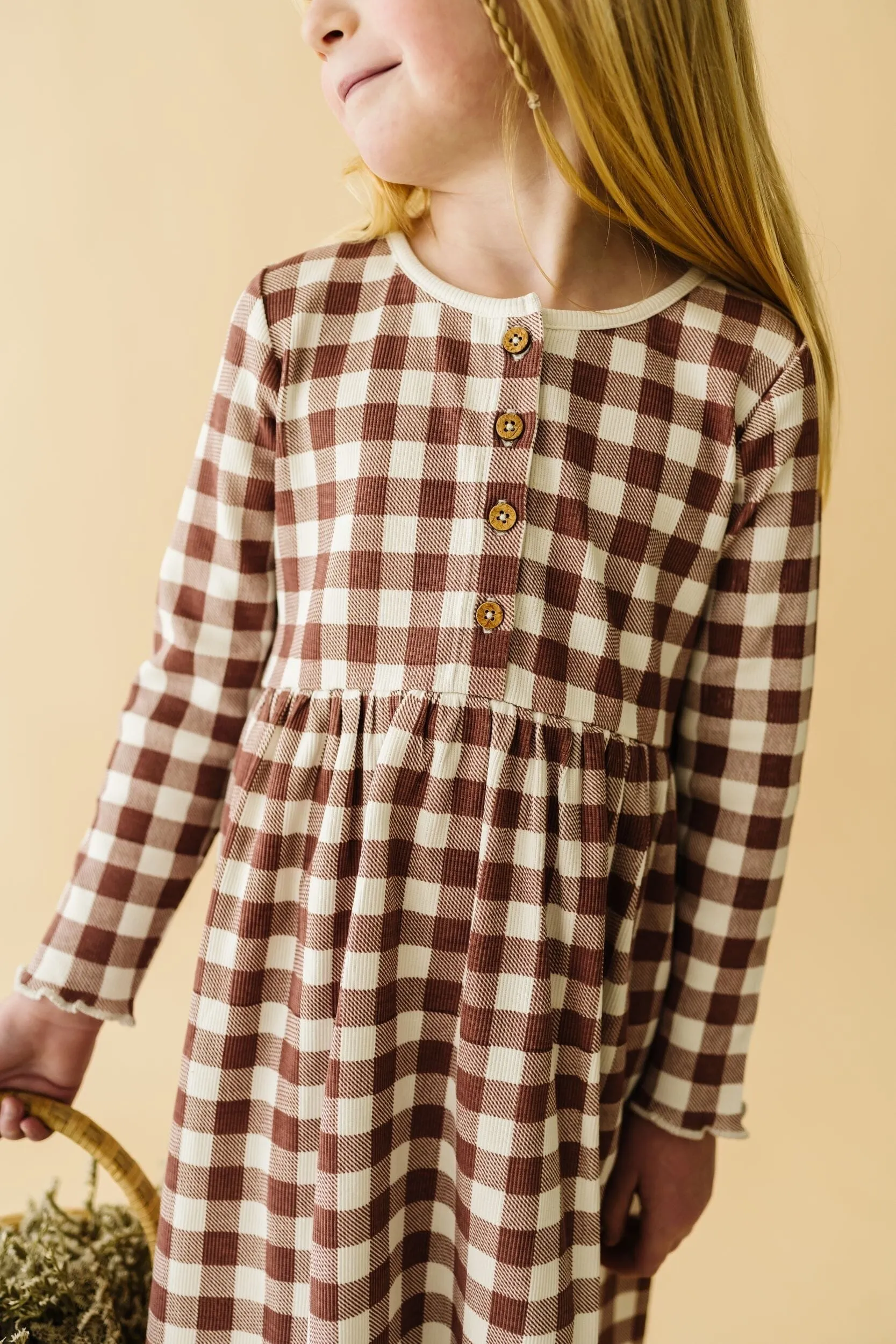 Organic Twirl Dress | Plum Gingham