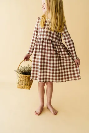 Organic Twirl Dress | Plum Gingham