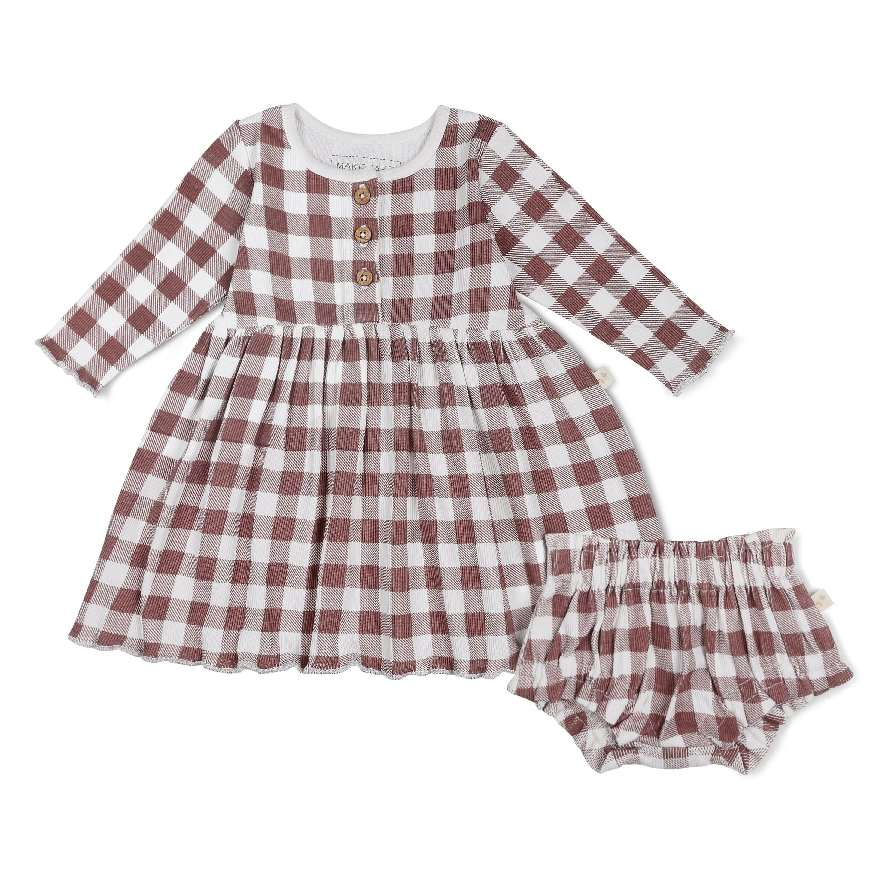 Organic Twirl Dress | Plum Gingham