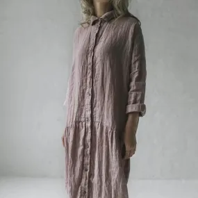 Oversized linen dress - Dusty pink by Seaside Tones