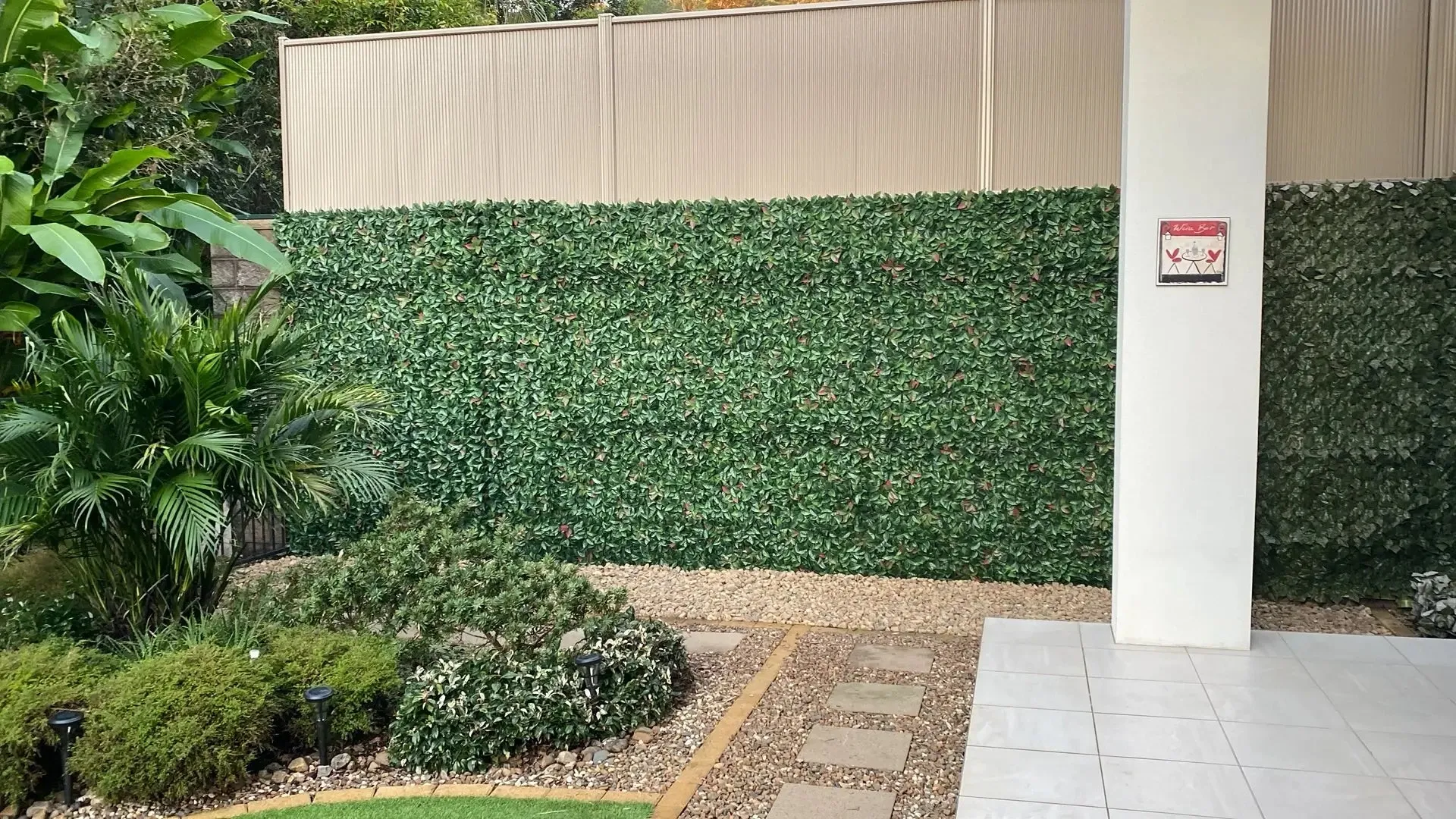 Photinia Artificial Hedge Panel / Fake Vertical Garden 1m x 1m UV Resistant