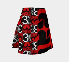 Pi Printed Flare Skirt