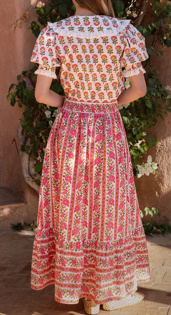 Pink City Prints Lime Border Mabel Skirt