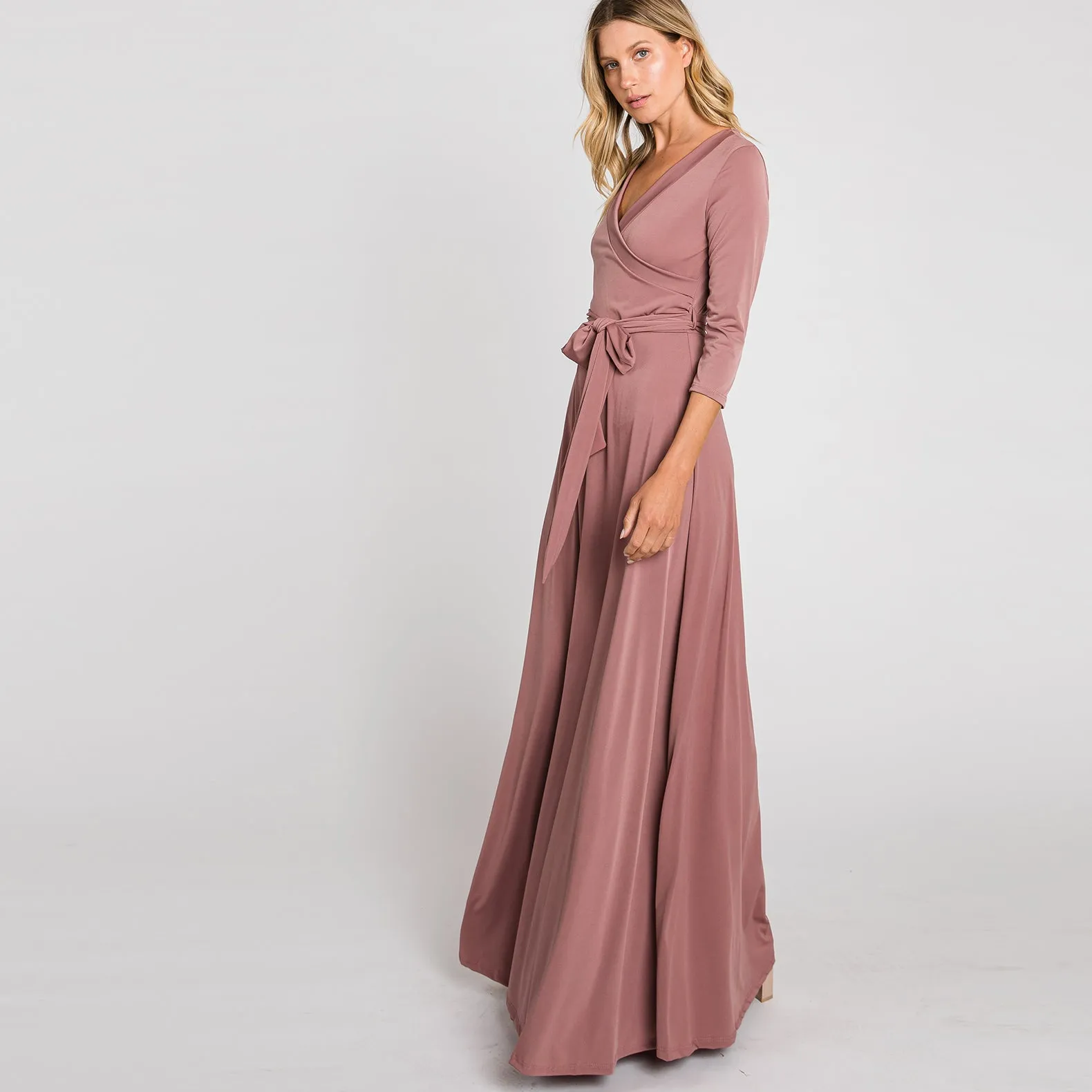 Pink Venechia Maxi Wrap Dress