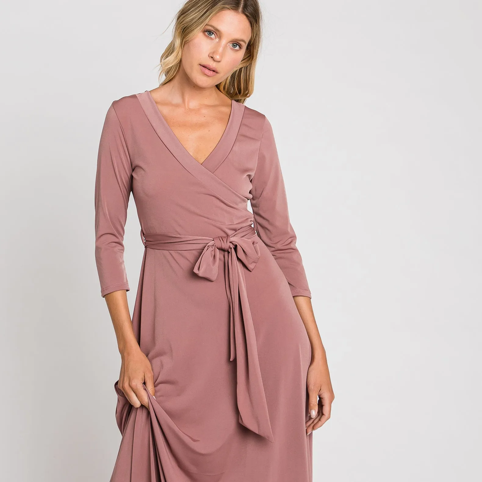 Pink Venechia Maxi Wrap Dress