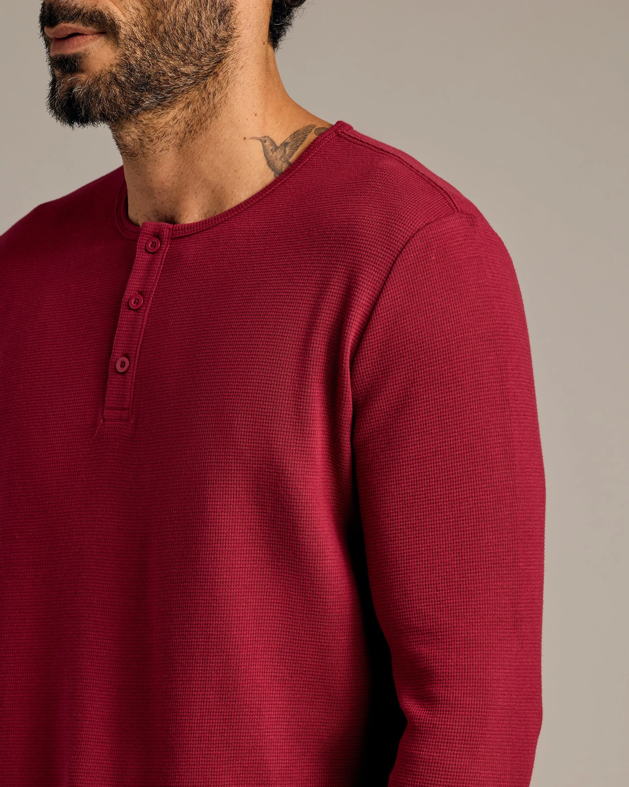 Pinot Waffle Long Sleeve Henley