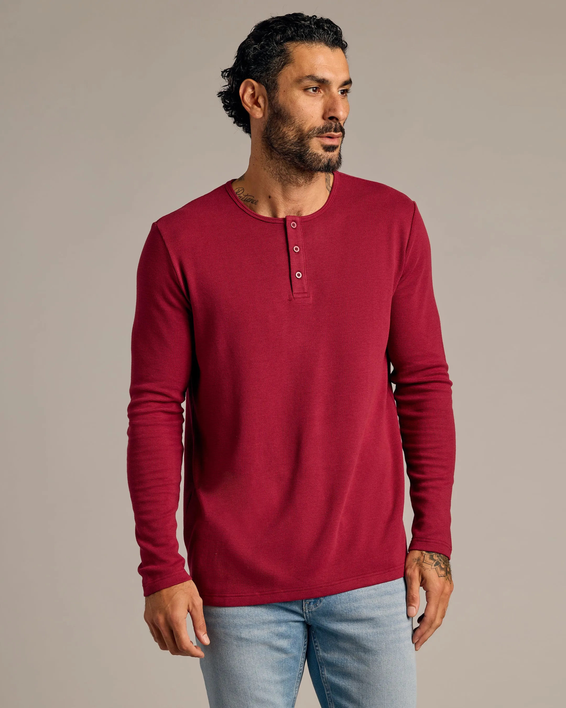 Pinot Waffle Long Sleeve Henley