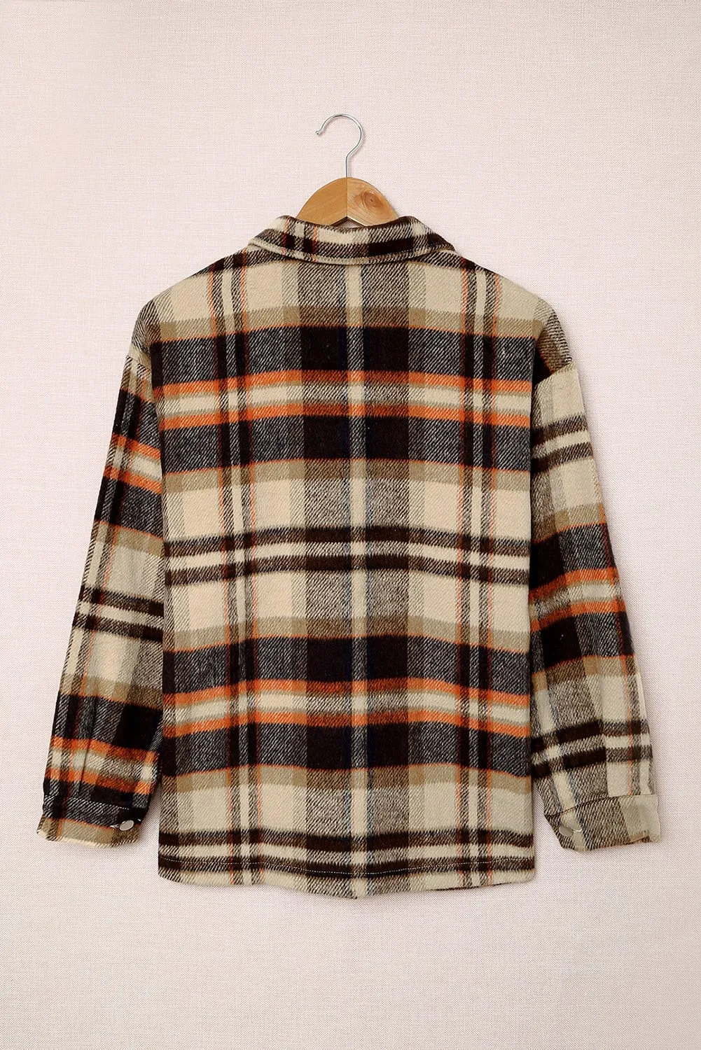 Plaid Button Front Pocketed Shacket