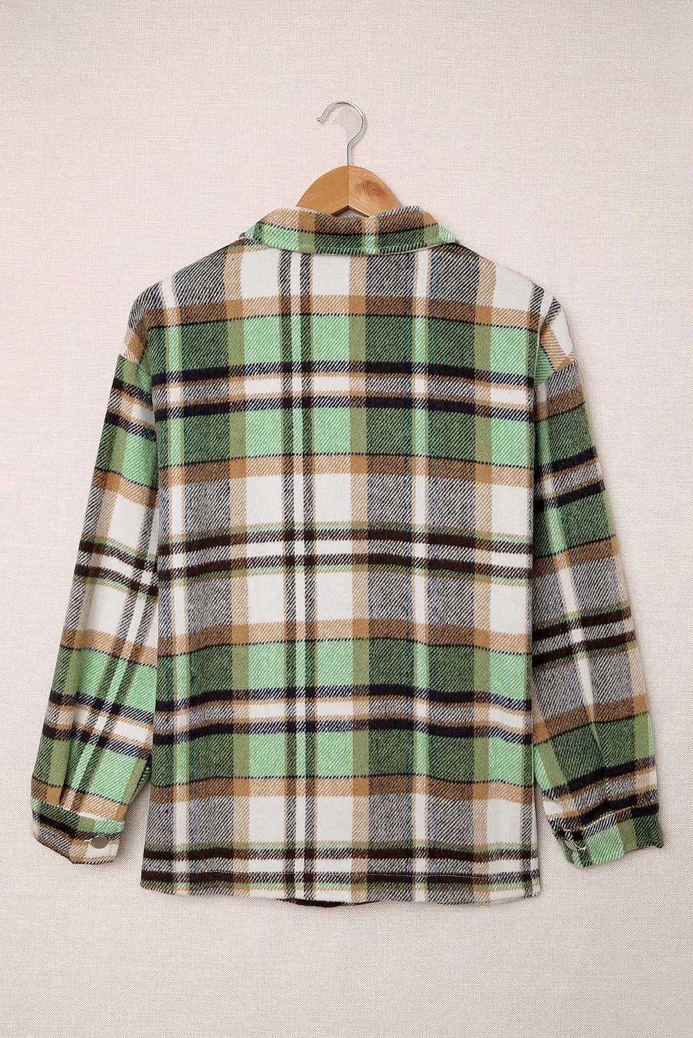 Plaid Button Front Pocketed Shacket