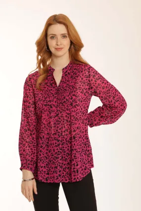 Pomodoro Clothing Leopard Blouse 72255