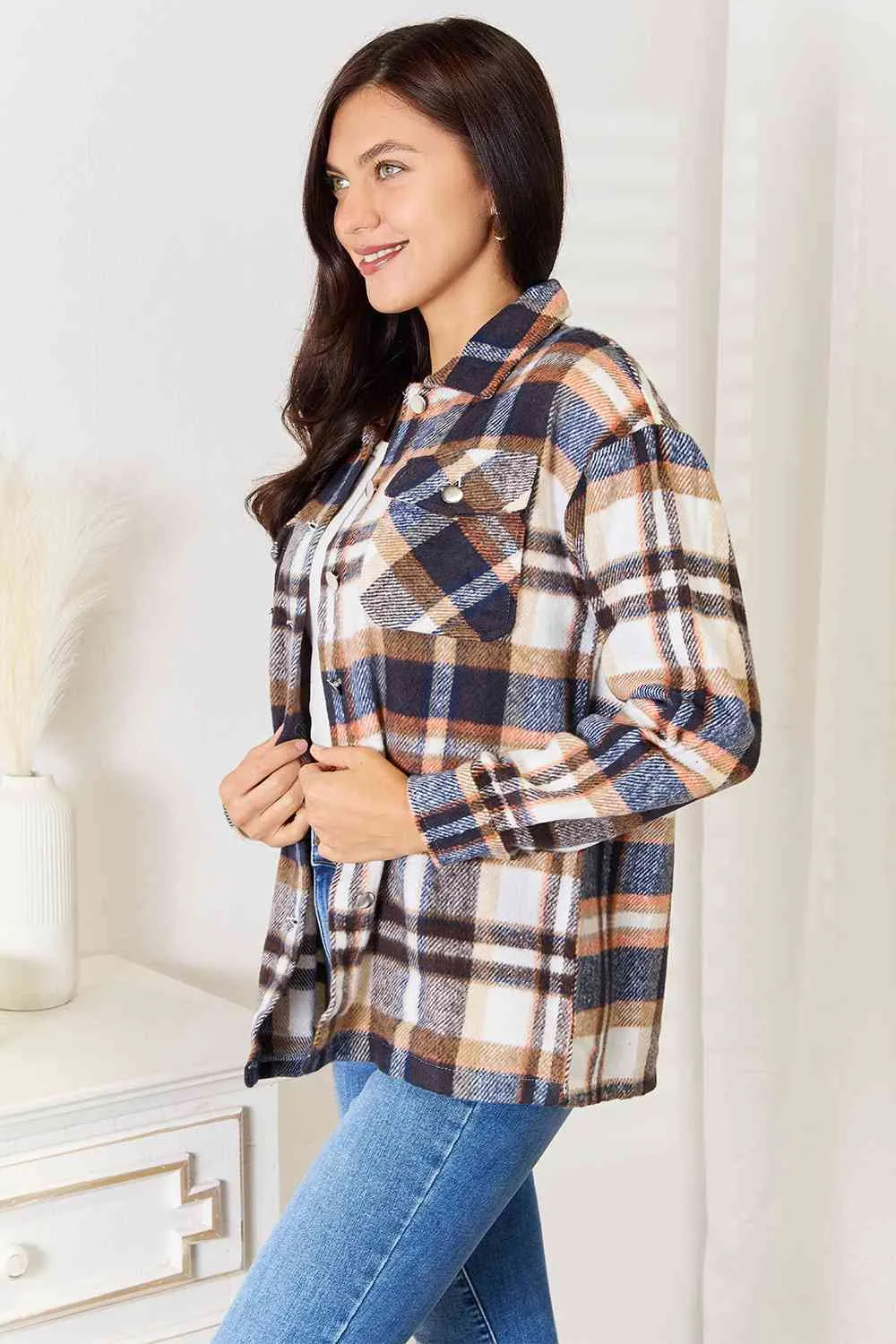 PRE-ORDER: Plaid Button Front Shacket