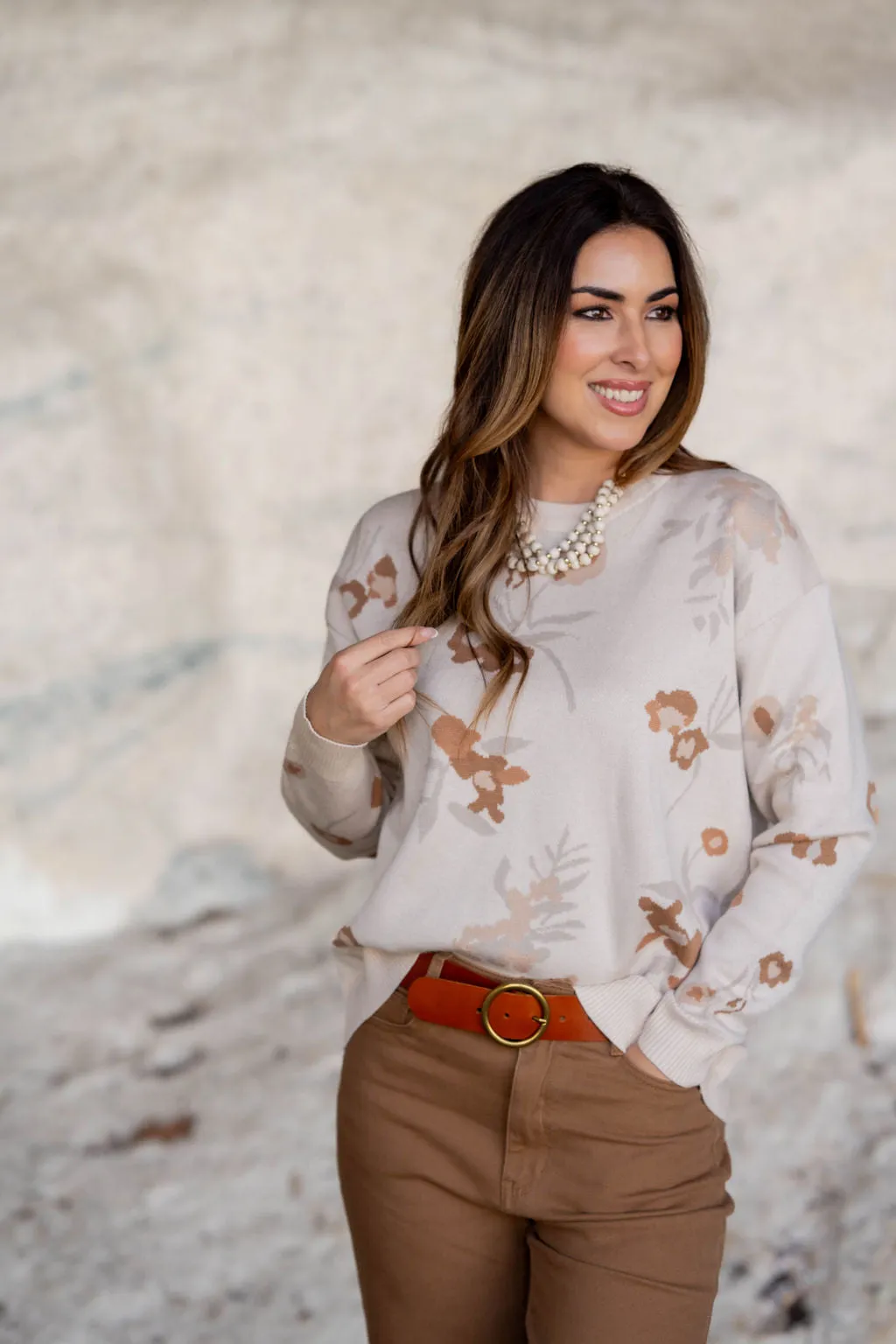 Pressed Floral Sweater