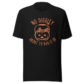 Pumpkin T-shirt No Diggity About To Bag It Up Short Sleeve Crew Neck Cotton Top