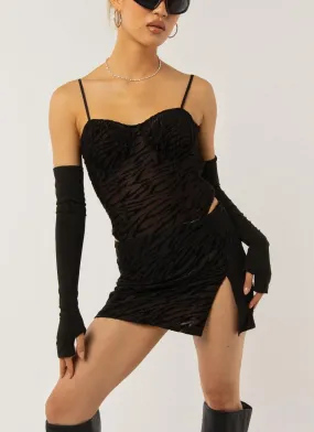 Put Me First Bodysuit - Burnout Black