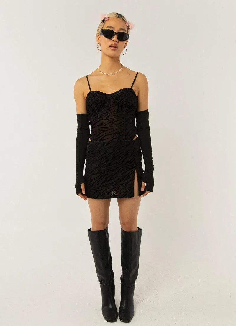 Put Me First Bodysuit - Burnout Black