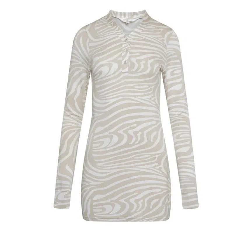 Rayon Stretch Sleep Dress- Zebra Print