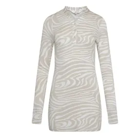 Rayon Stretch Sleep Dress- Zebra Print