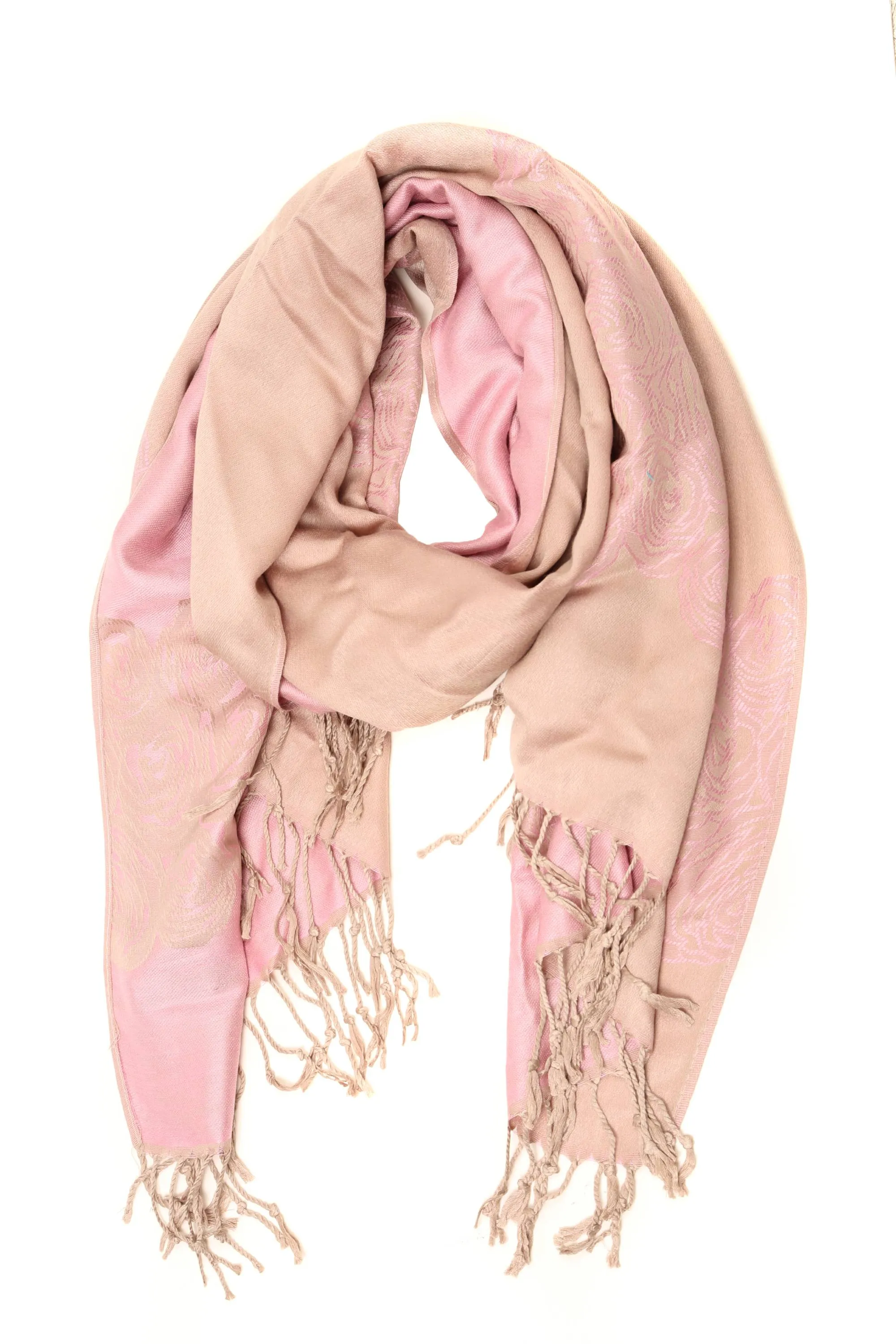 Sakkas Aubry dual colored ranunculus border soft Pashmina/ Shawl/ Wrap/ Stole